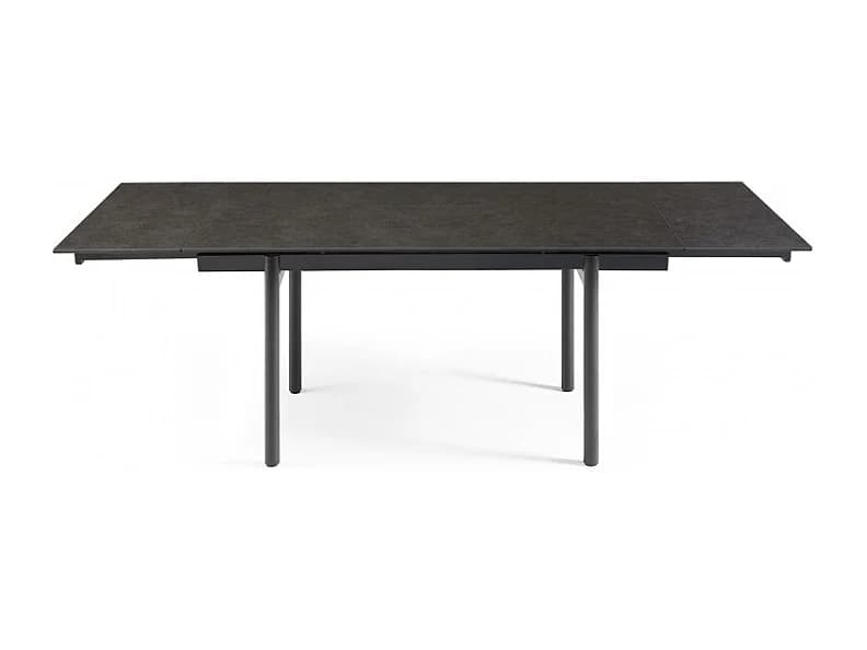 Table extensible 160/240 cm céramique gris foncé pieds droits - UTAH 09