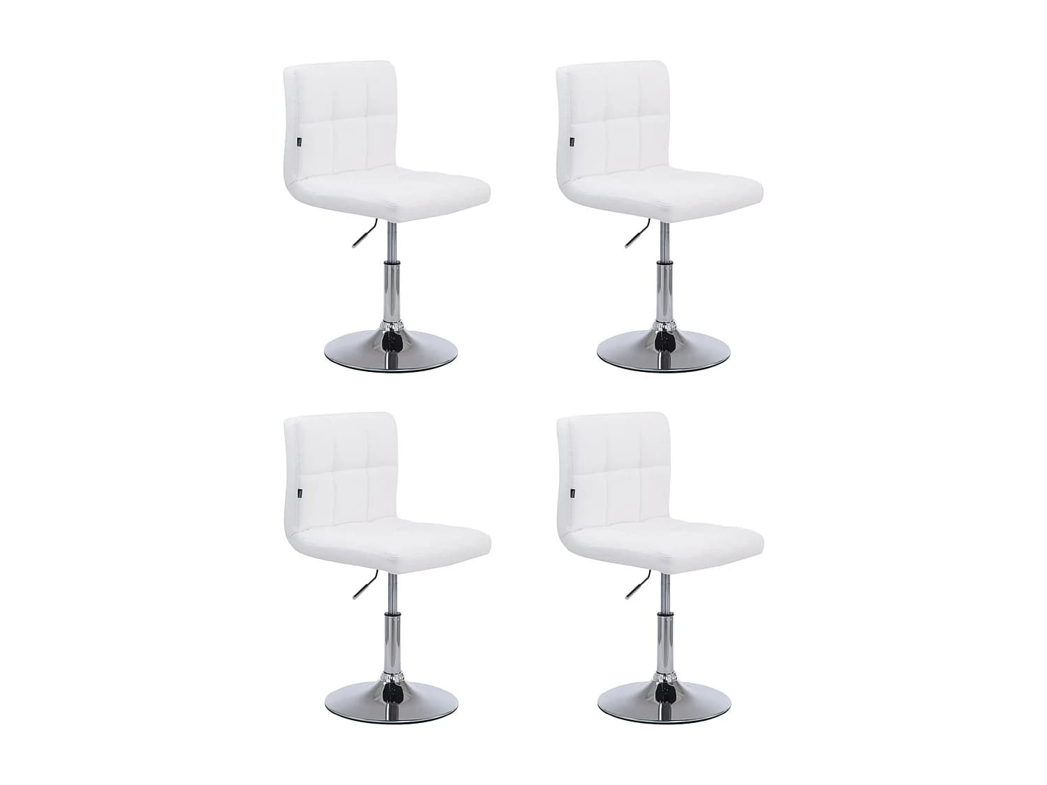 Lot de 4 Chaise longue - Similicuir - Blanc - Palma V2