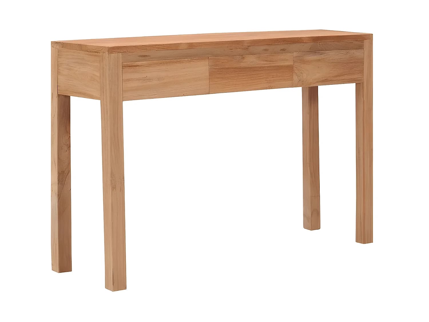 Console 3 tiroirs teck massif clair Sarlia 110cm