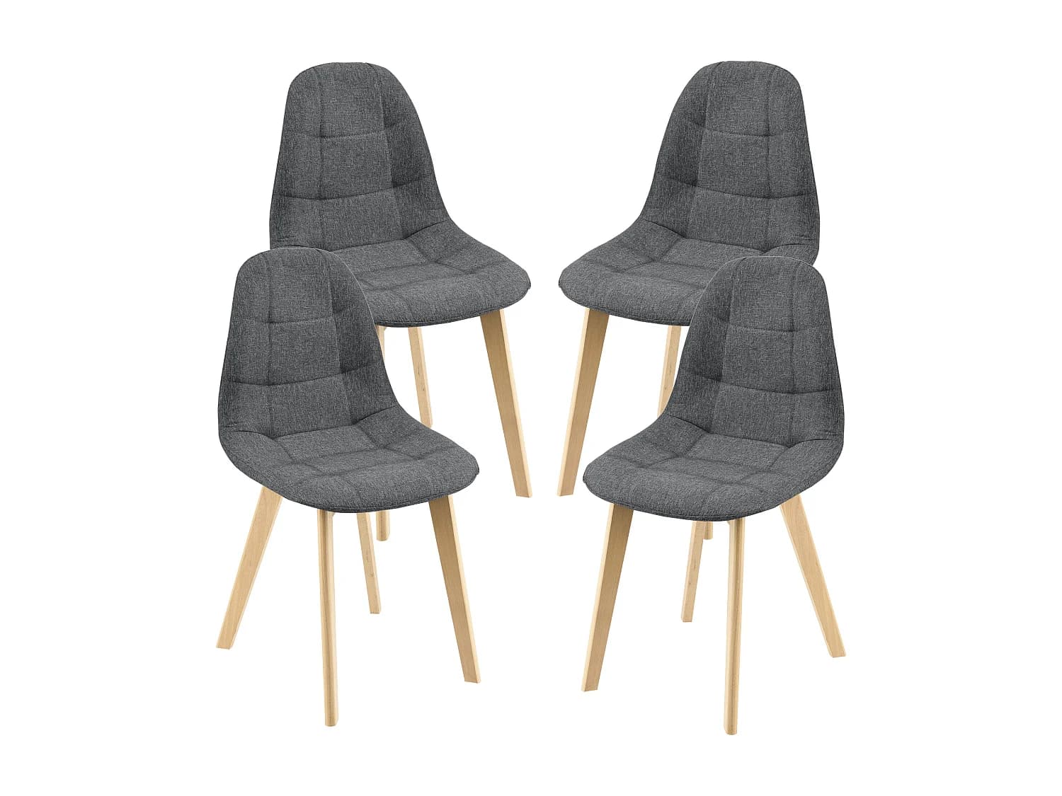 Lot de 4 Chaises de Salle à Manger Kopparberg 86 x 53 x 47 cm Gris Foncé [en.casa]