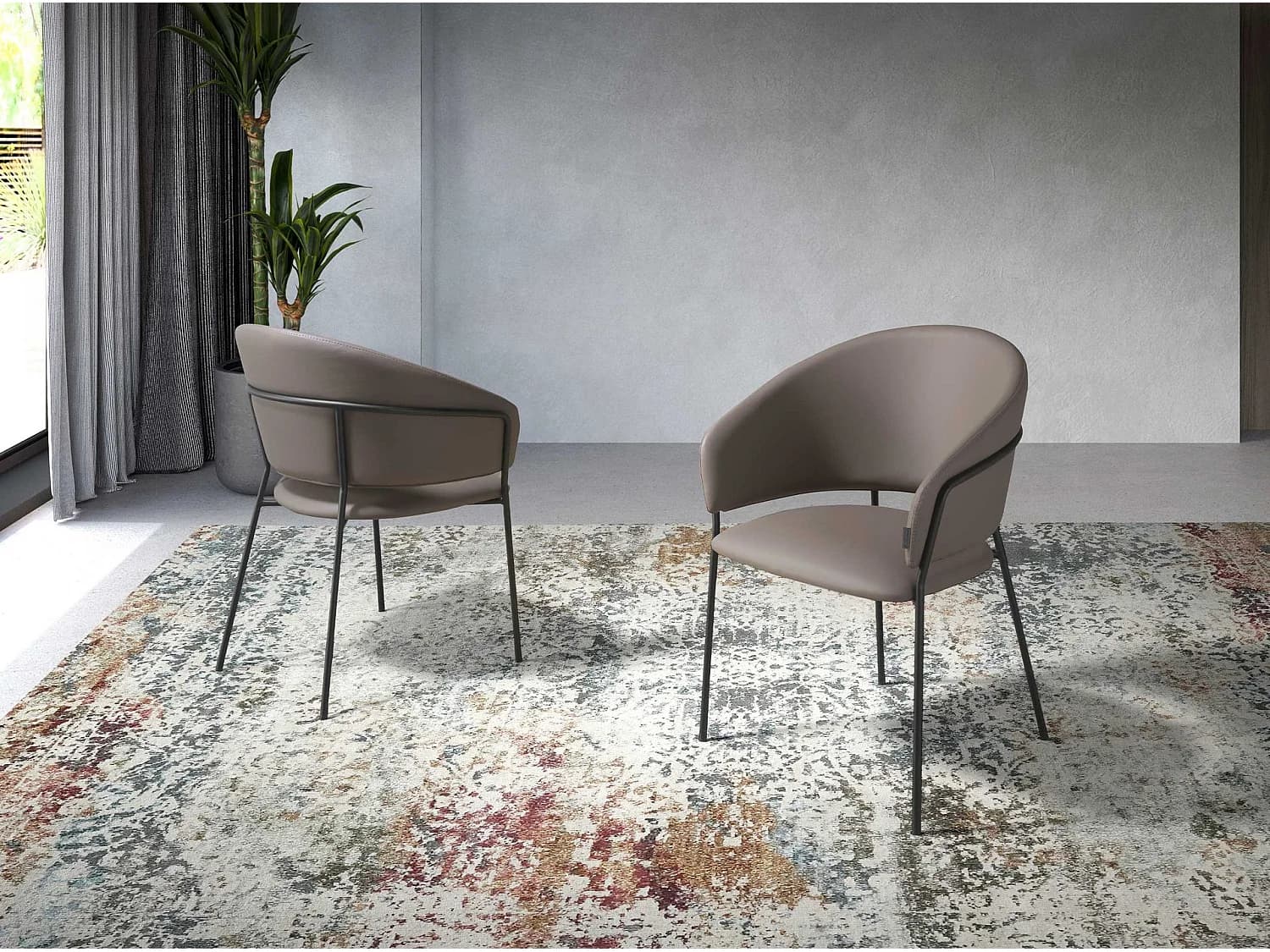 Chaise en similicuir vison foncé 4088 ANGEL CERDA