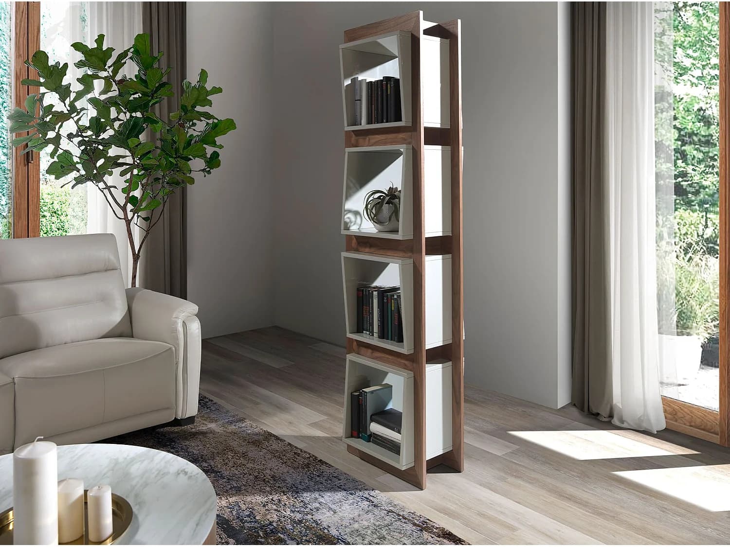 Etagère cubique en noyer 3027 ANGEL CERDA