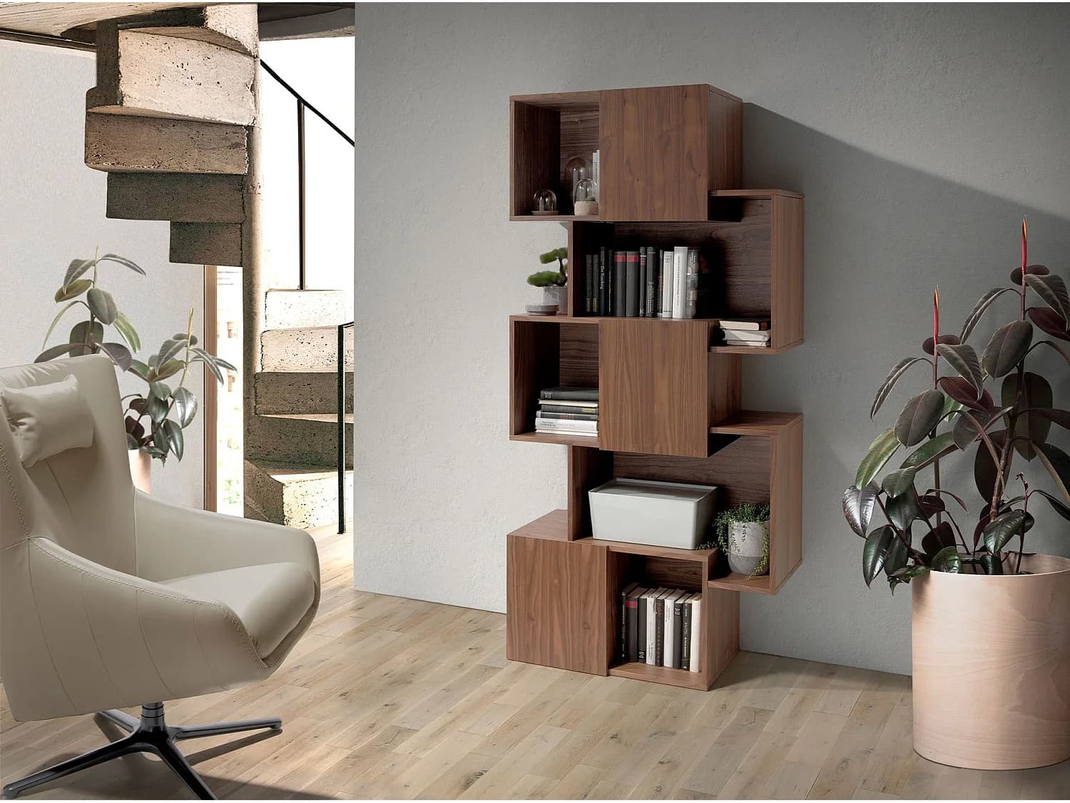 Etagère en bois de noyer avec portes 3021 ANGEL CERDA