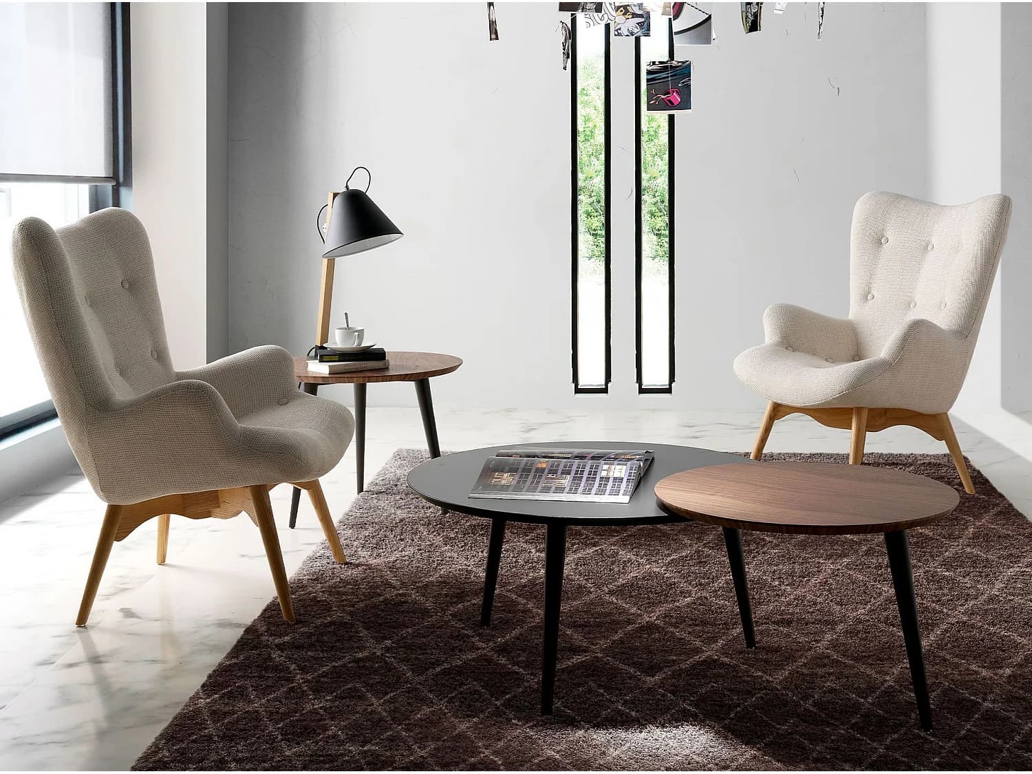 Fauteuil en tissu beige 5023 ANGEL CERDA