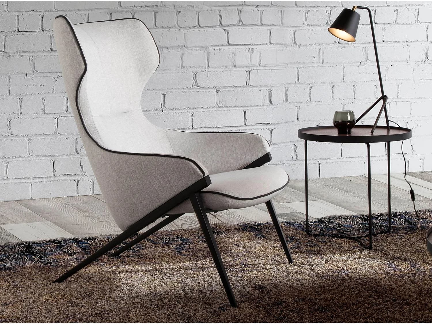 Fauteuil en tissu gris 5009 ANGEL CERDA