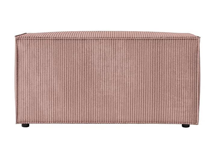 Pouf en velours côtelé Clarisse - Vieux rose - L90 x P50 x H41cm - Loungitude