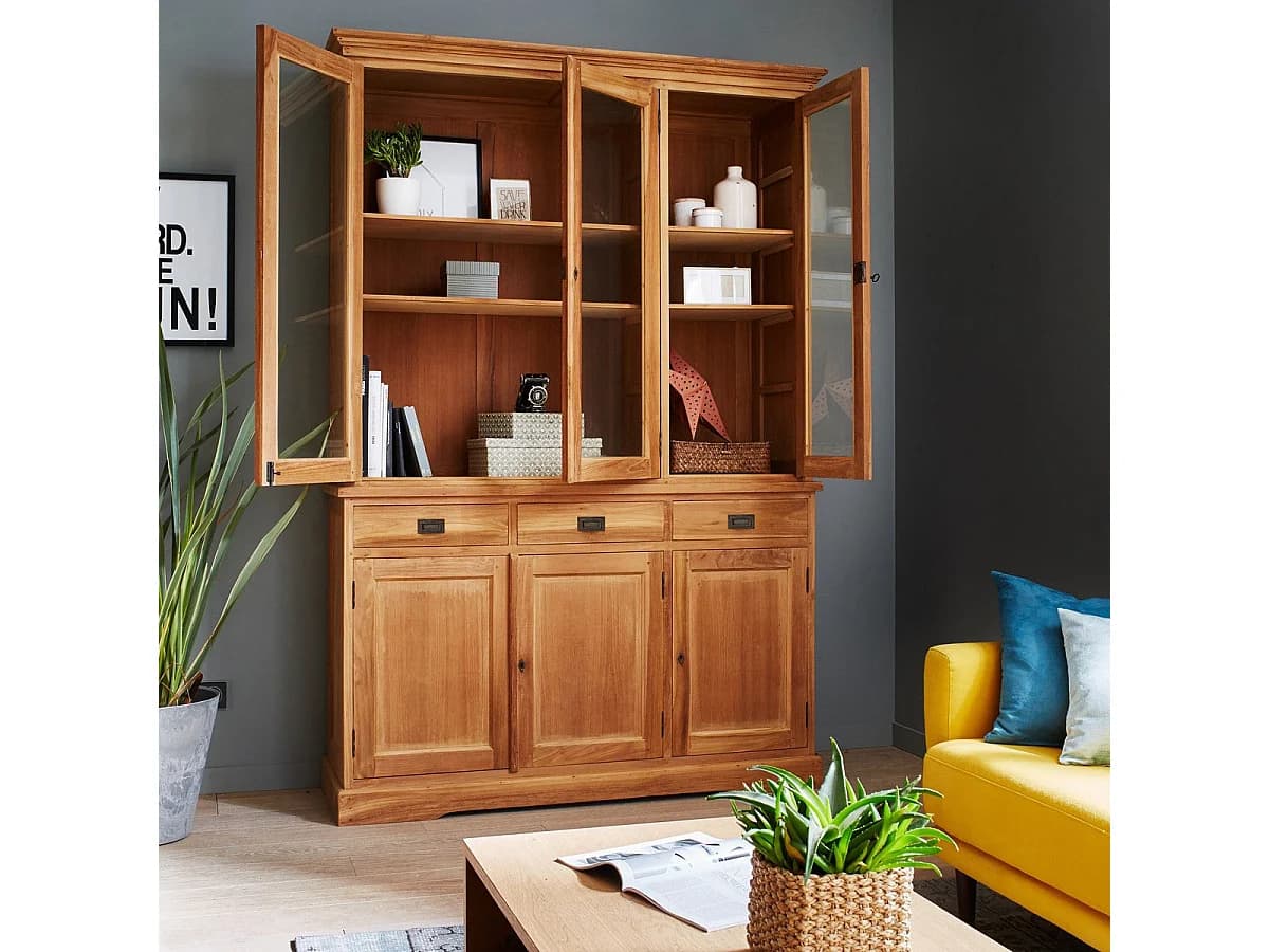 Vaisselier en bois de teck 150 cm