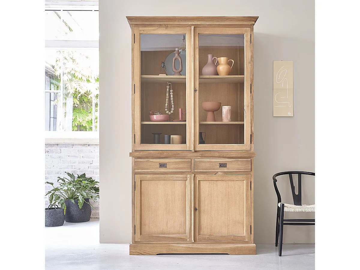 Vaisselier en teck massif 120 cm