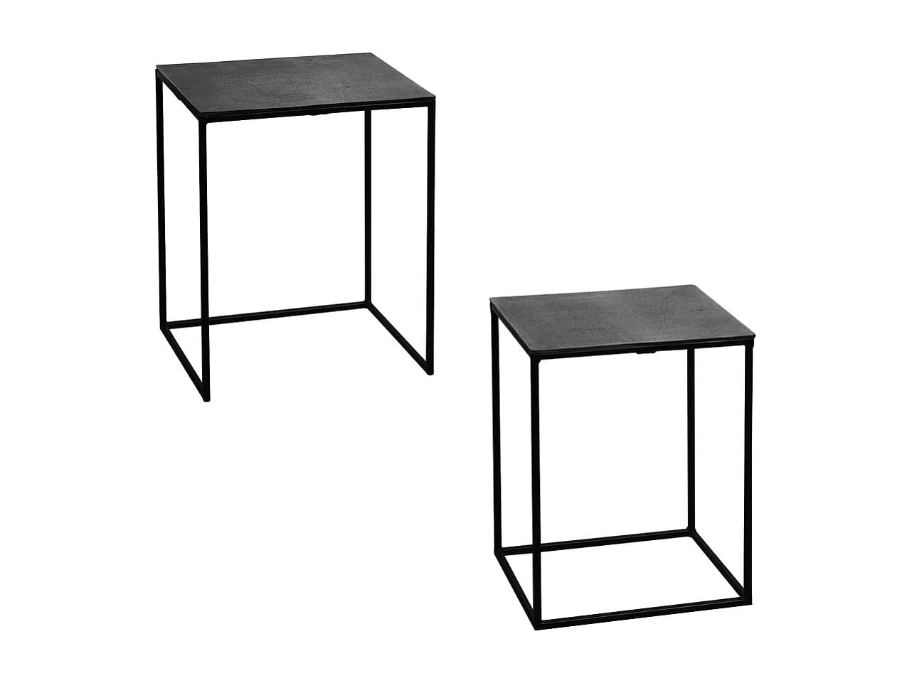 Set de 2 bouts de canapés rectangulaire noir
