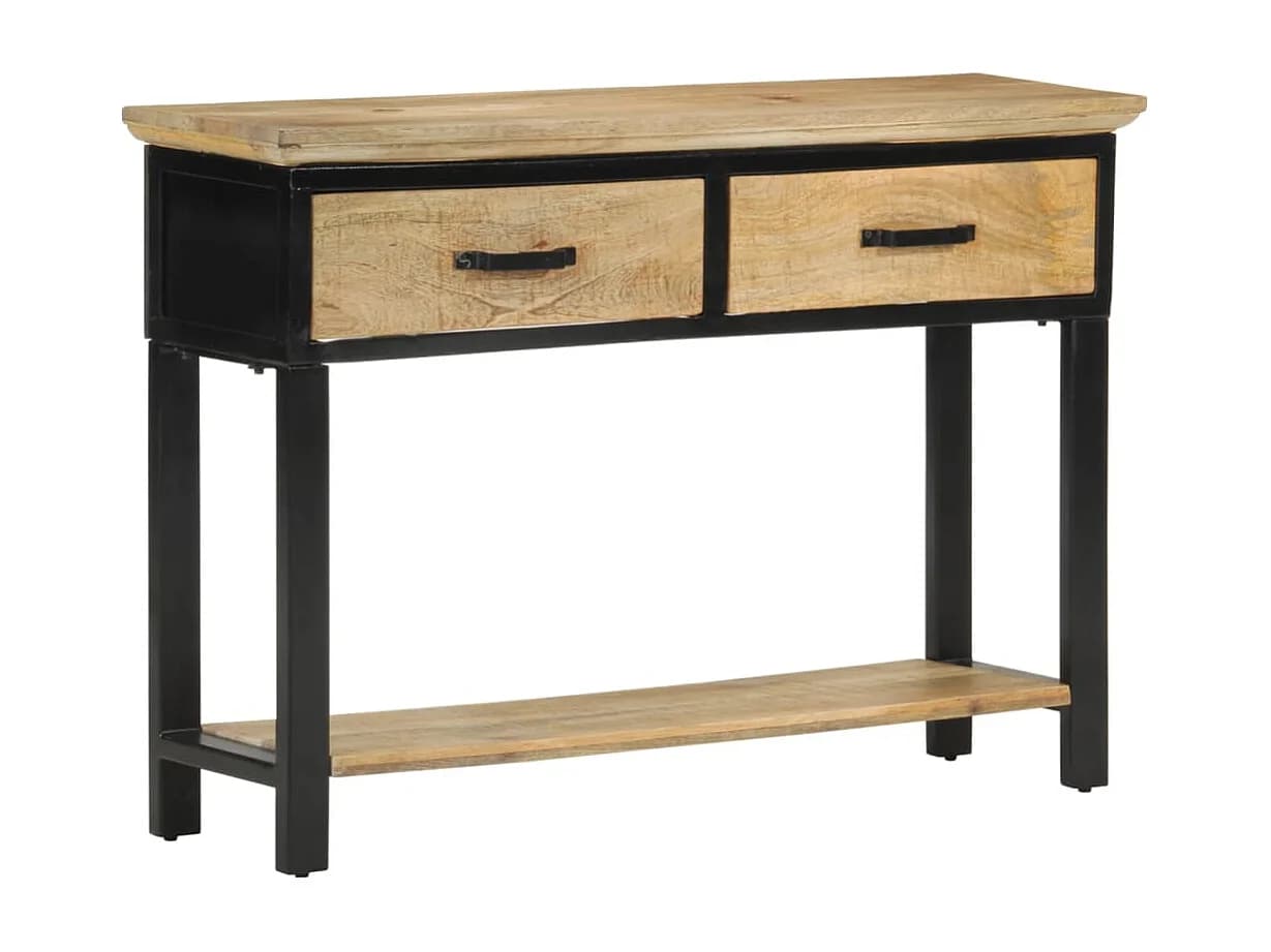 Table console 110x30x75 cm bois de manguier massif brut