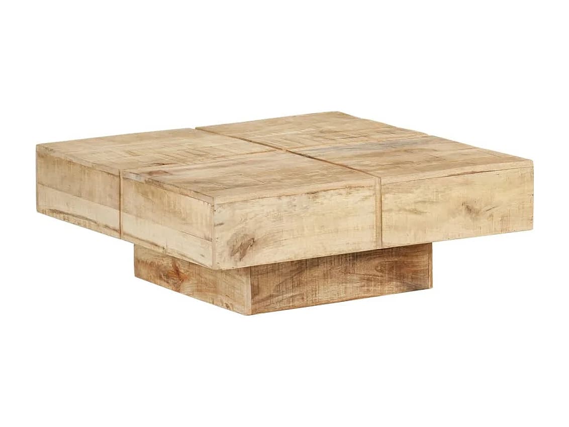 Table basse 80x80x28 cm Bois de manguier massif