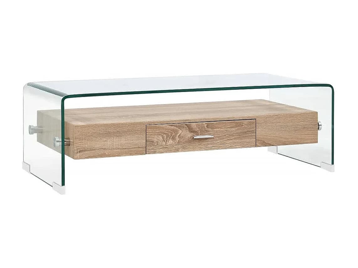 Table basse Clair 98 x 45 x 31 cm Verre trempé