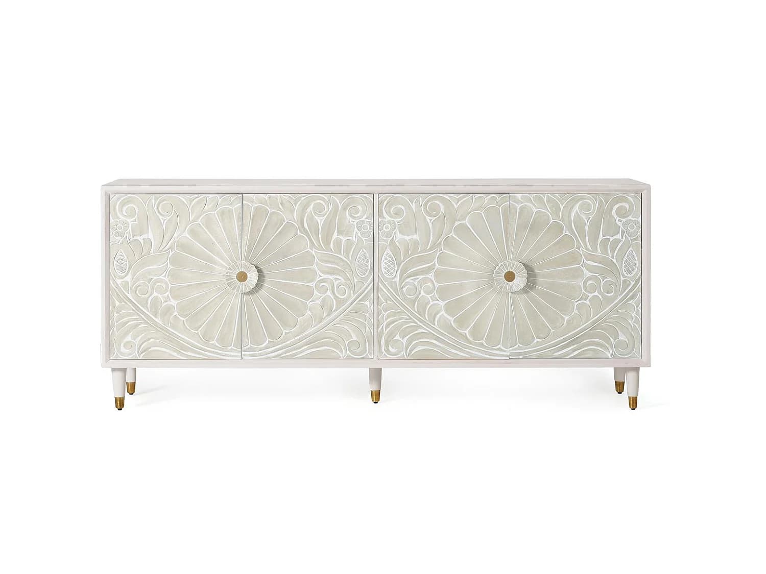 Buffet en bois de manguier de style méditerranéen moderne - 80 x 190 x 40