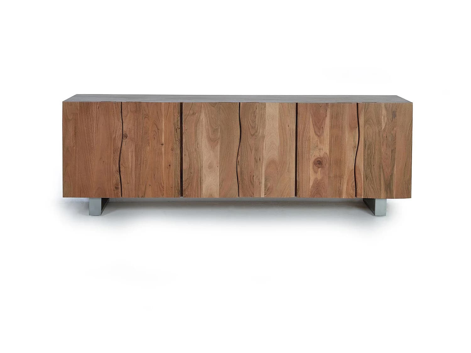 Buffet en bois d'acacia de style rustique moderne - 74 x 220 x 45