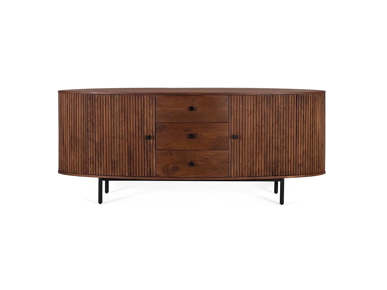 Buffet en bois d'acacia de style rustique moderne - 75 x 180 x 48