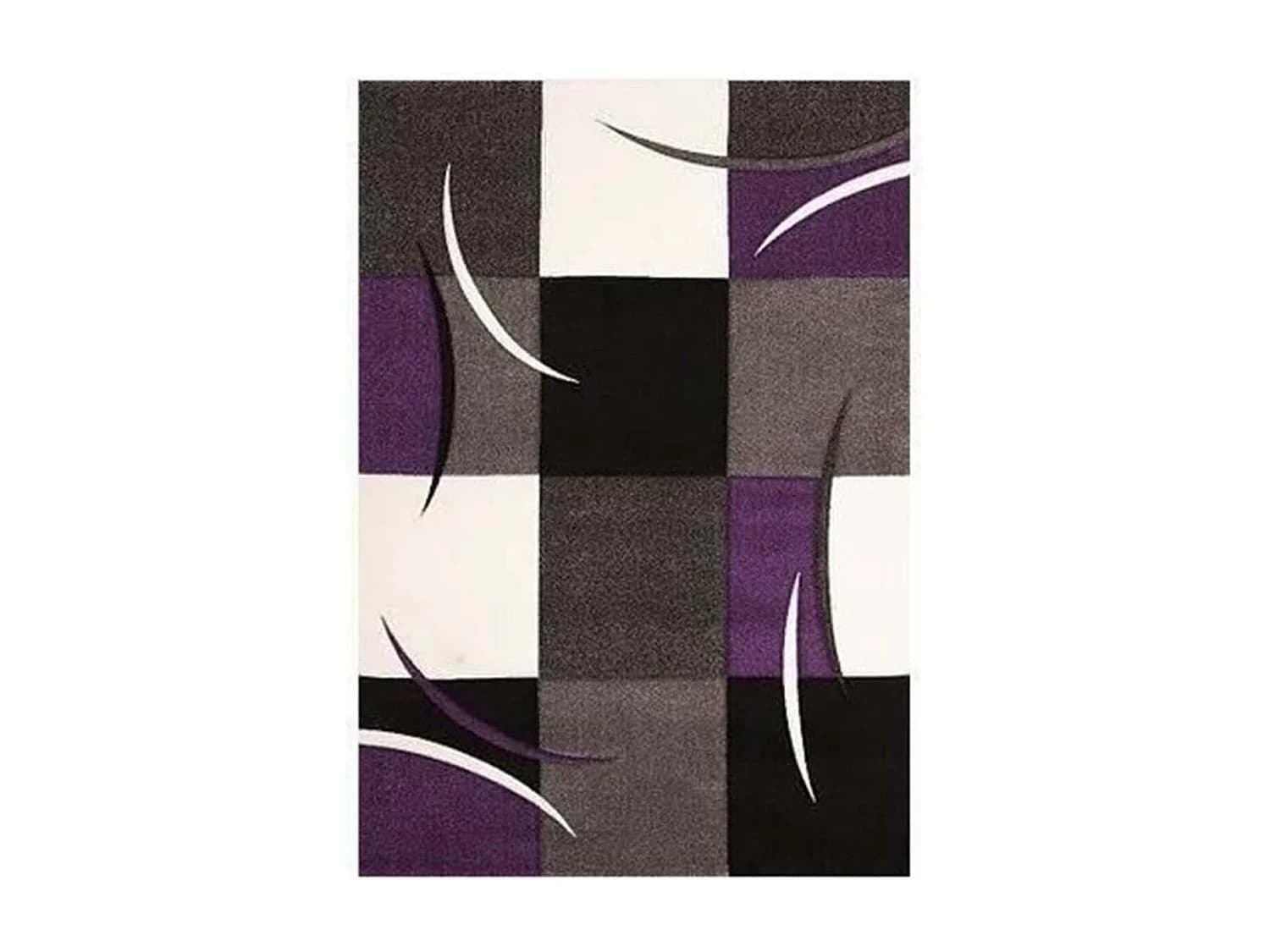 Tapis salon et chambre tissé motif damier LYN8 COMMA