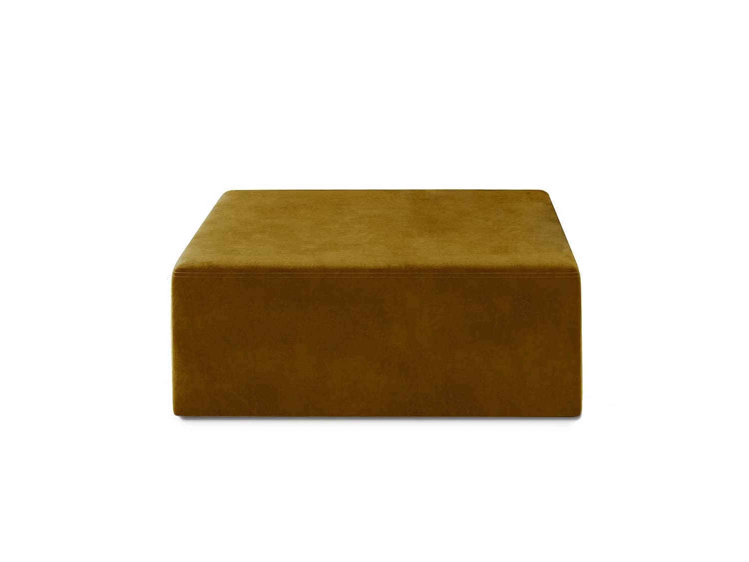 Pouf Carré XL Soren Velours Jaune Moutarde