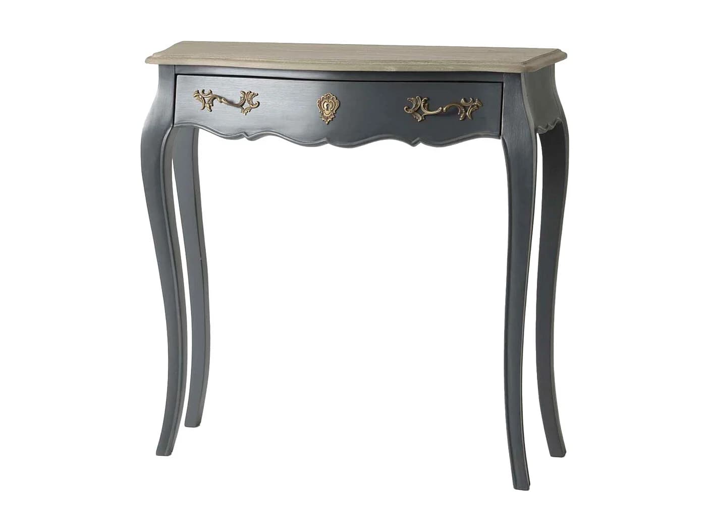 Console 1 tiroir en chêne gris L80 cm Murano Céleste