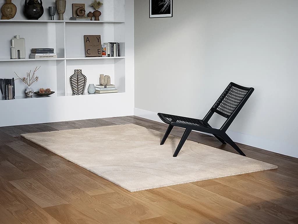 Tapis effet fourrure en relief à motifs circulaires - 200 x 290 cm - Beige - PAOLISI
