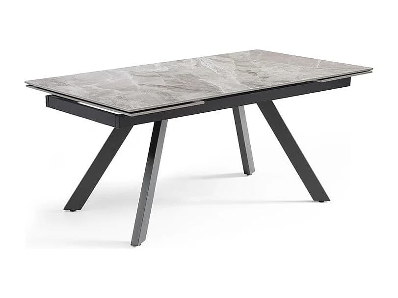 Table extensible 180/260 cm céramique marbré laqué pieds inclinés - DAKOTA 08