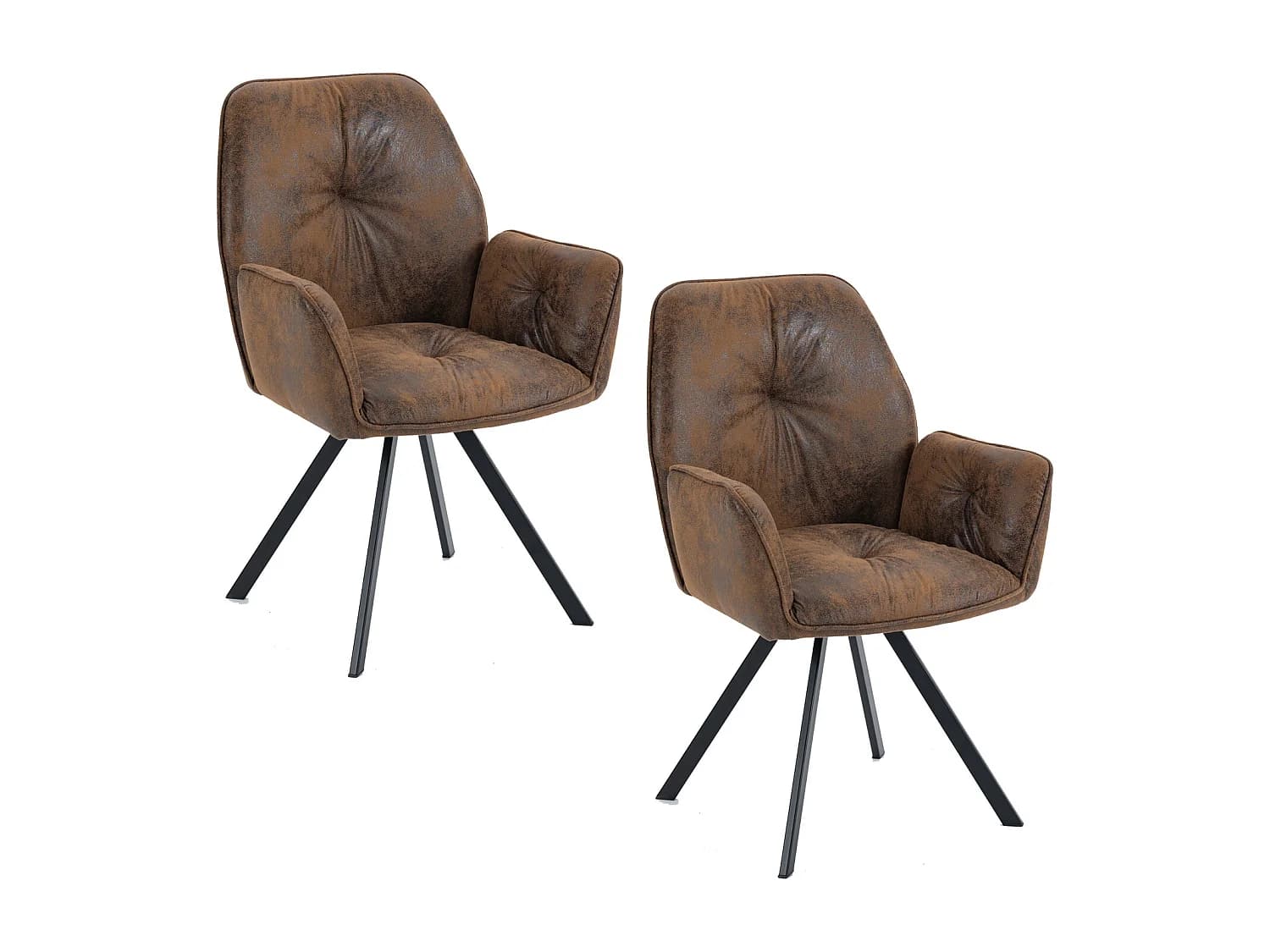 Meubles Cosy CALF Lot de 4 chaises de salle à manger fauteuil de table style industriel,Marron