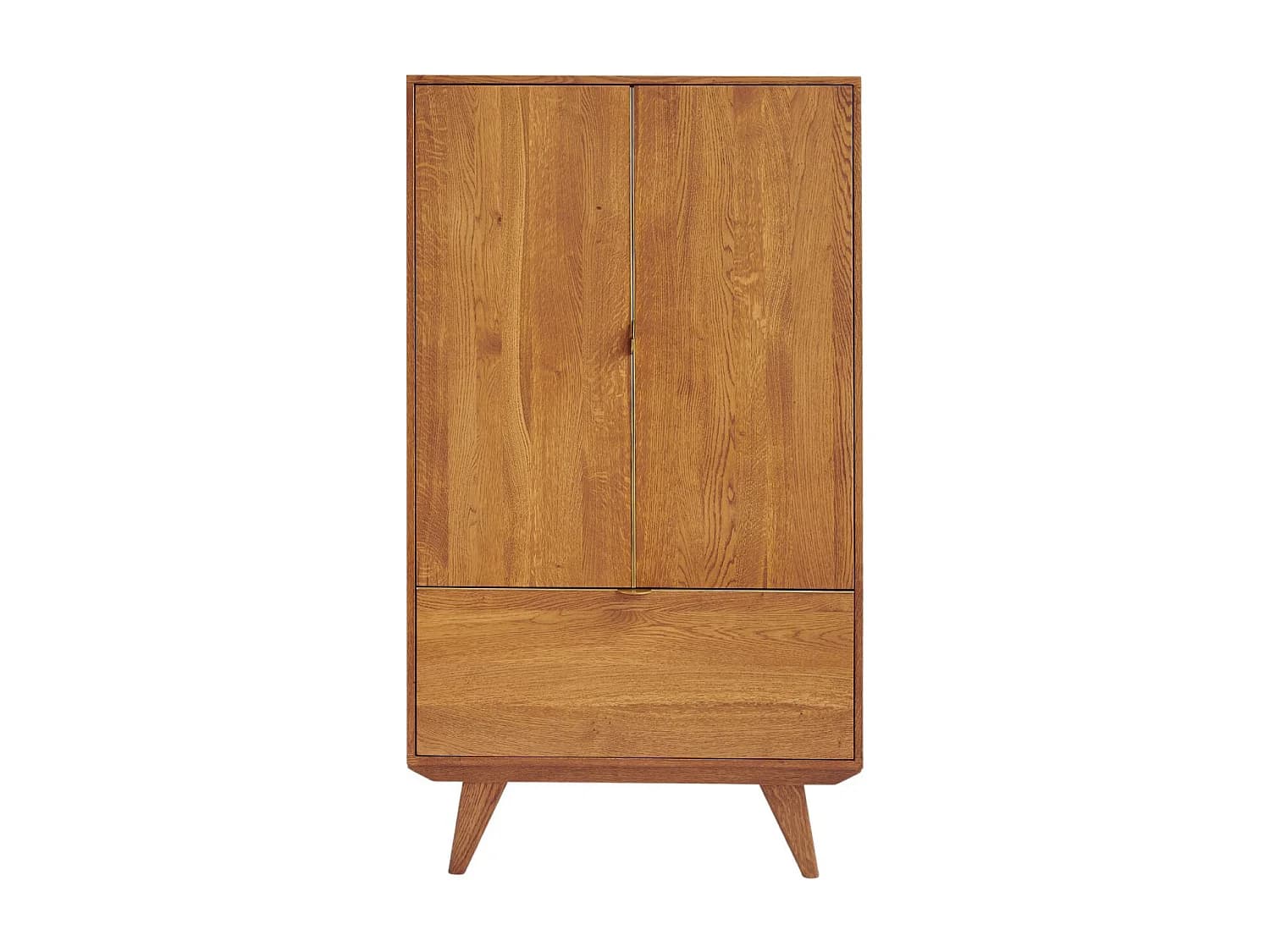 Buffet haut rétro en bois 2 portes 1 tiroir L80 H140 bronze - MALLET