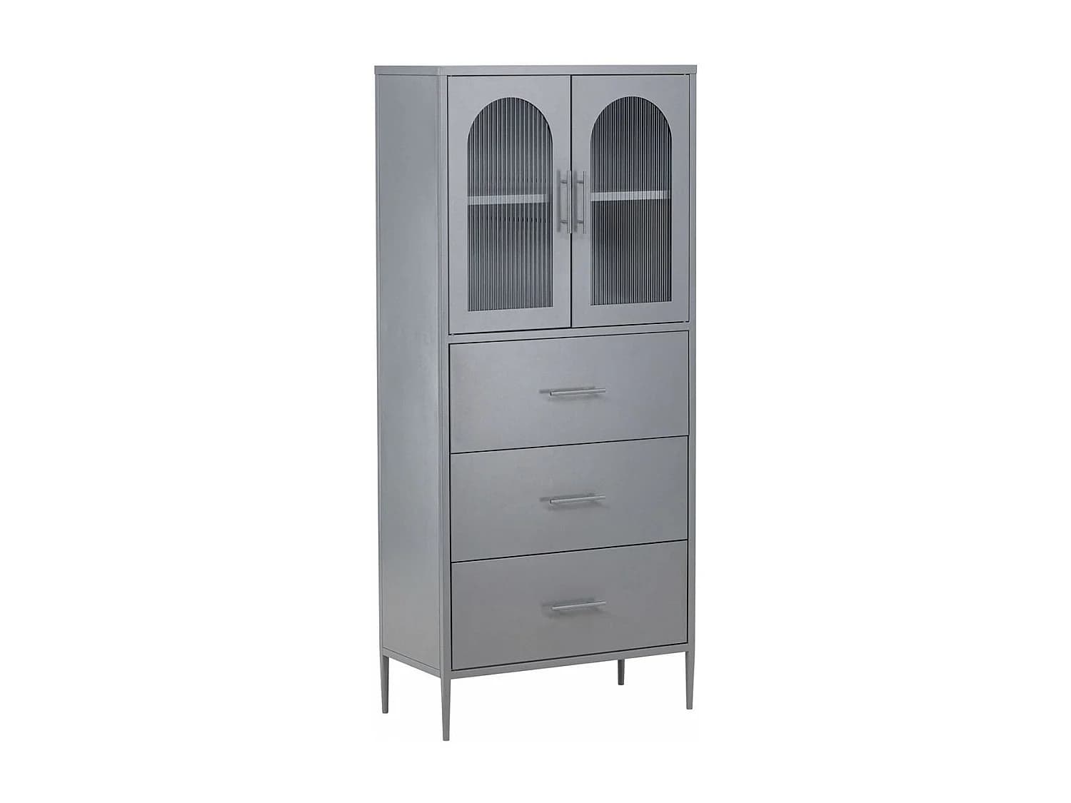 Vaisselier Design en Métal "La Paz" 160cm Gris Clair