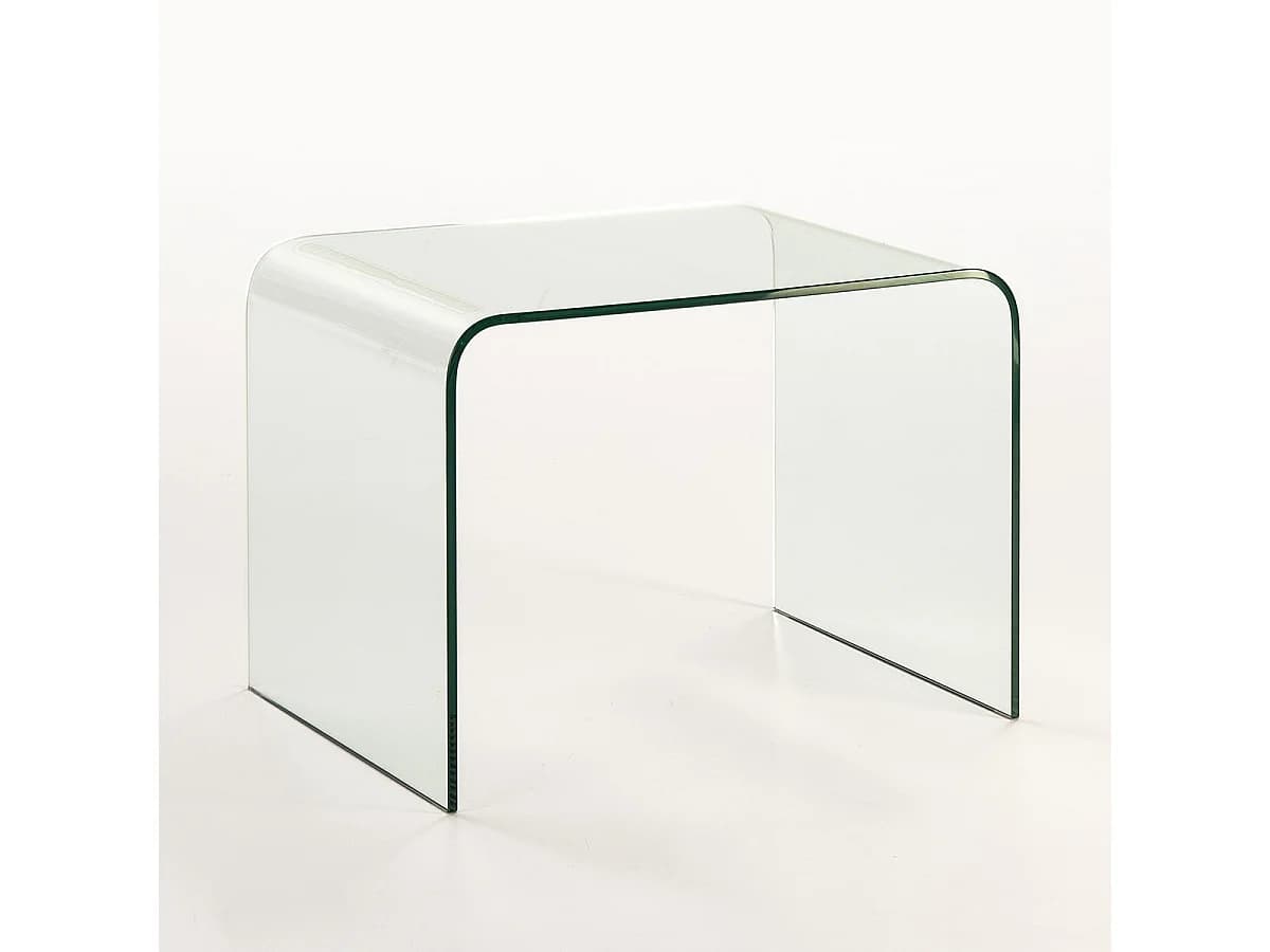Table d'appoint rectangulaire verre trempé Angela