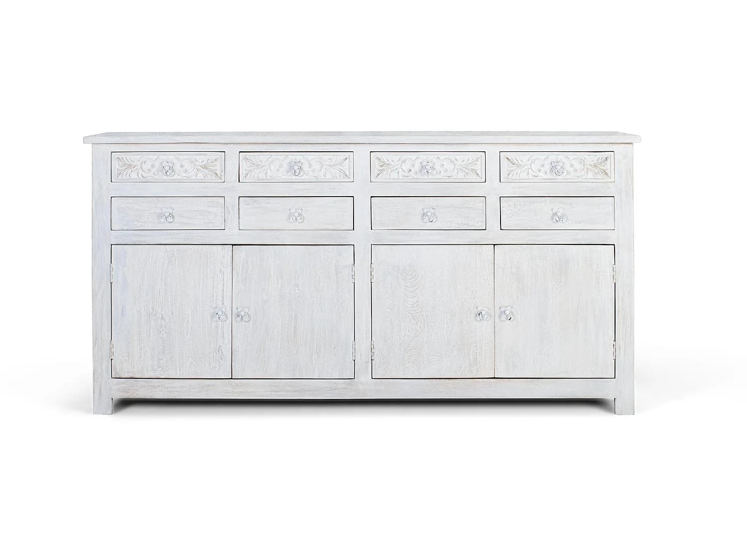 Buffet en bois de manguier de style méditerranéen moderne - 100 x 200 x 44