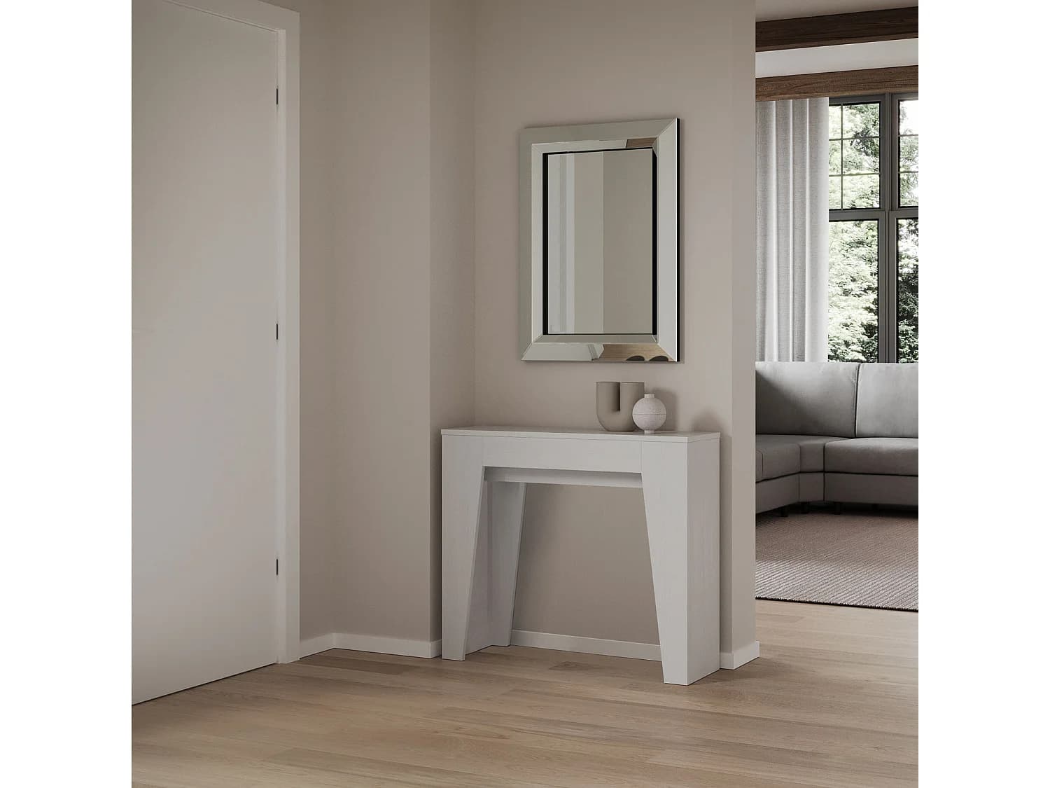 Console Extensible 90x25/181 cm Narrow frêne blanc