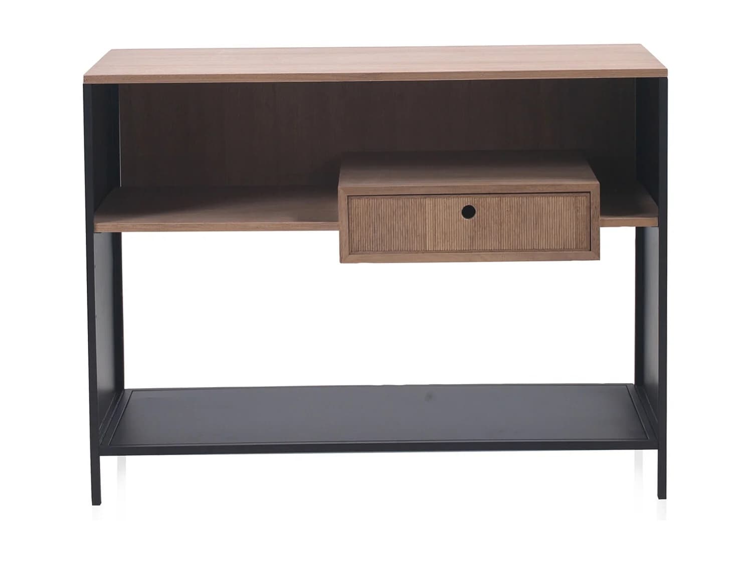 Buffet en bois de frêne avec tiroir et base métallique