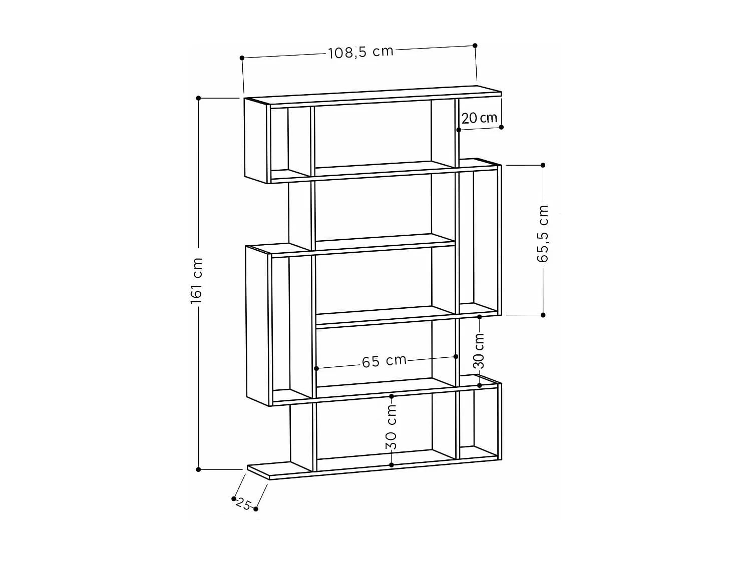 Étagère bibliothèque Kenzia L108cm Moka et Anthracite