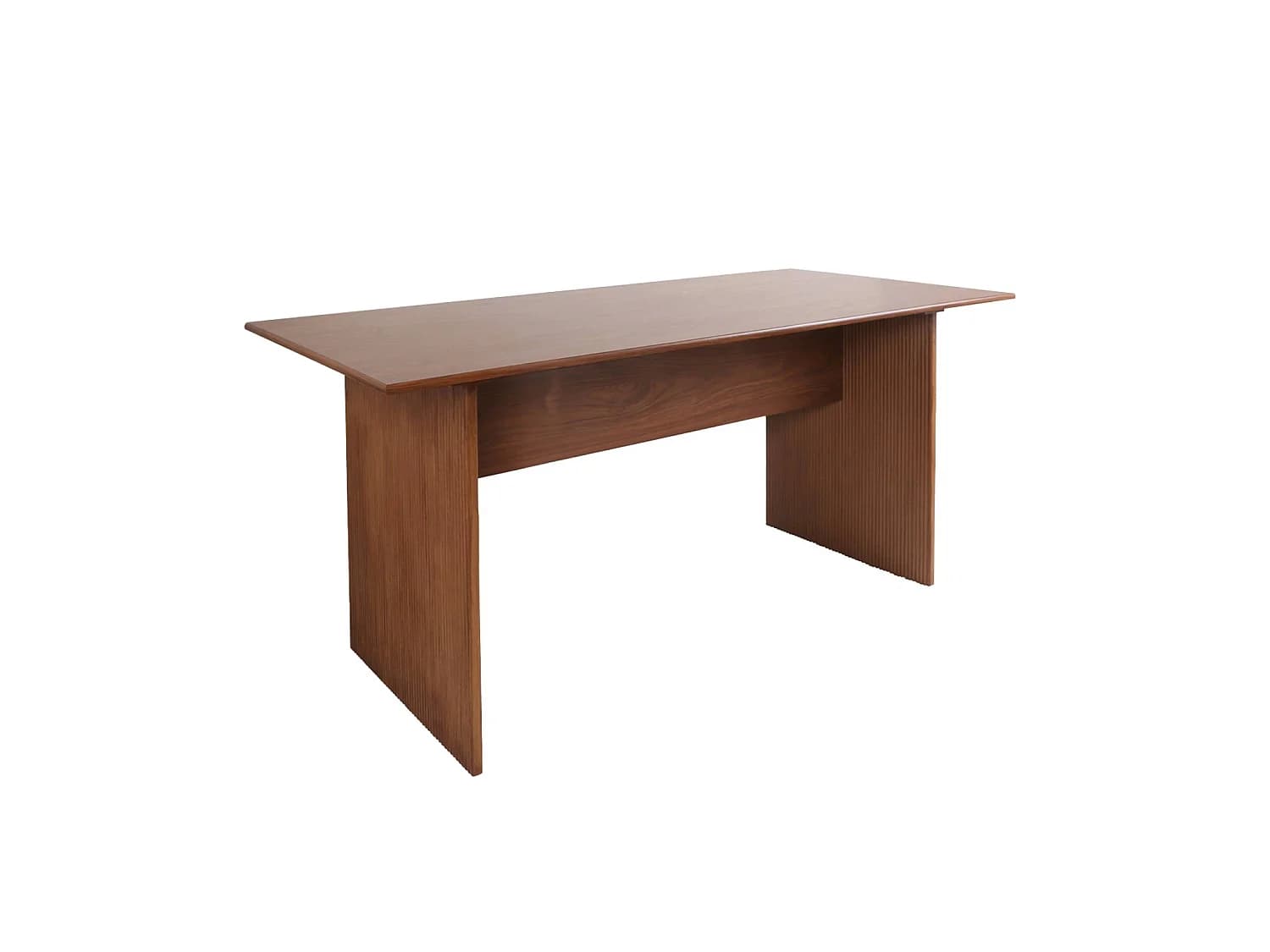 Table à manger rectangulaire décor bois sculpté 4-6 places. 170cm. couleur noyer