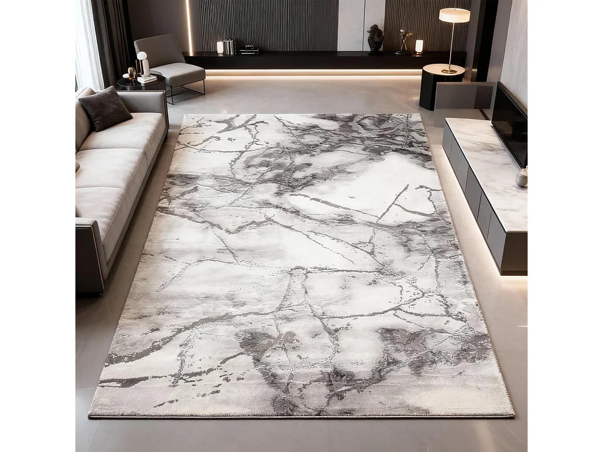 Tapis salon et chambre tissé motif abstrait MARBAL