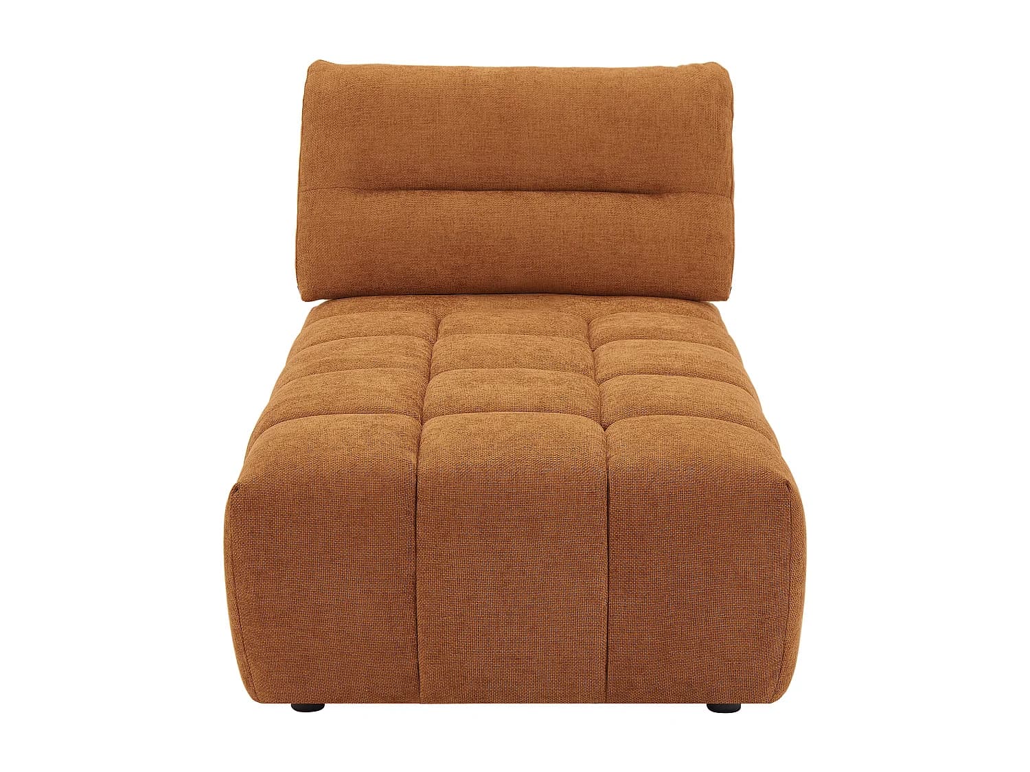 Méridienne dossier avance-recule en tissu texturé terracotta APOLIU