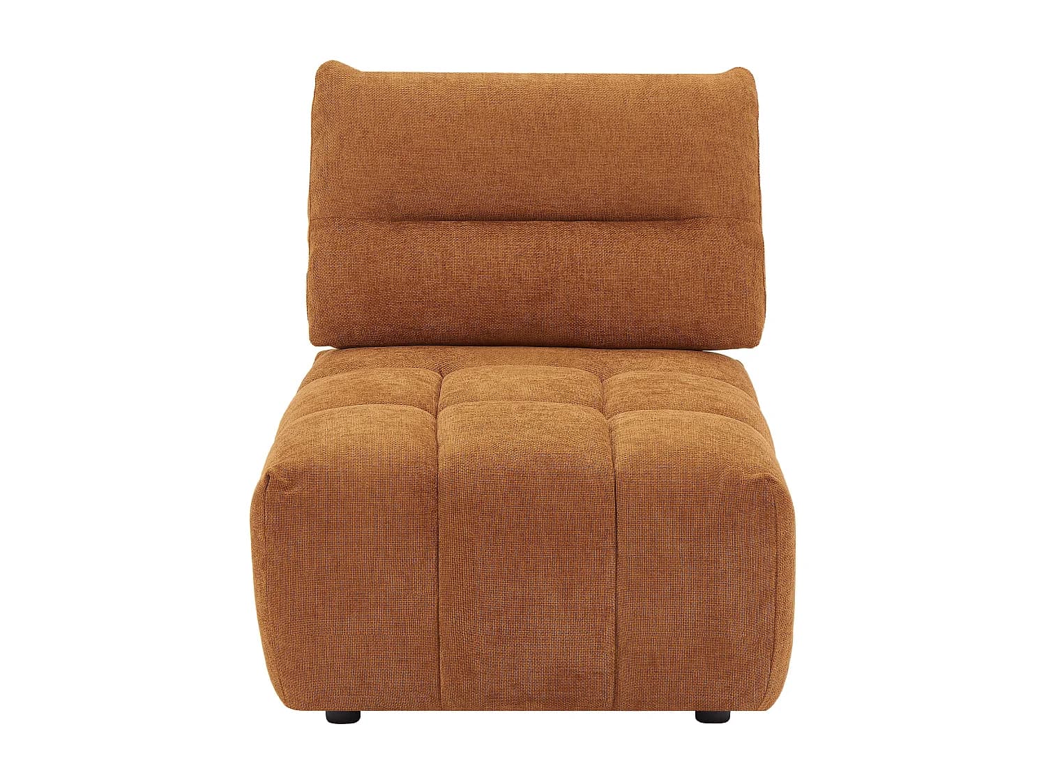 Fauteuil dossier avance-recule en tissu texturé terracotta APOLIU