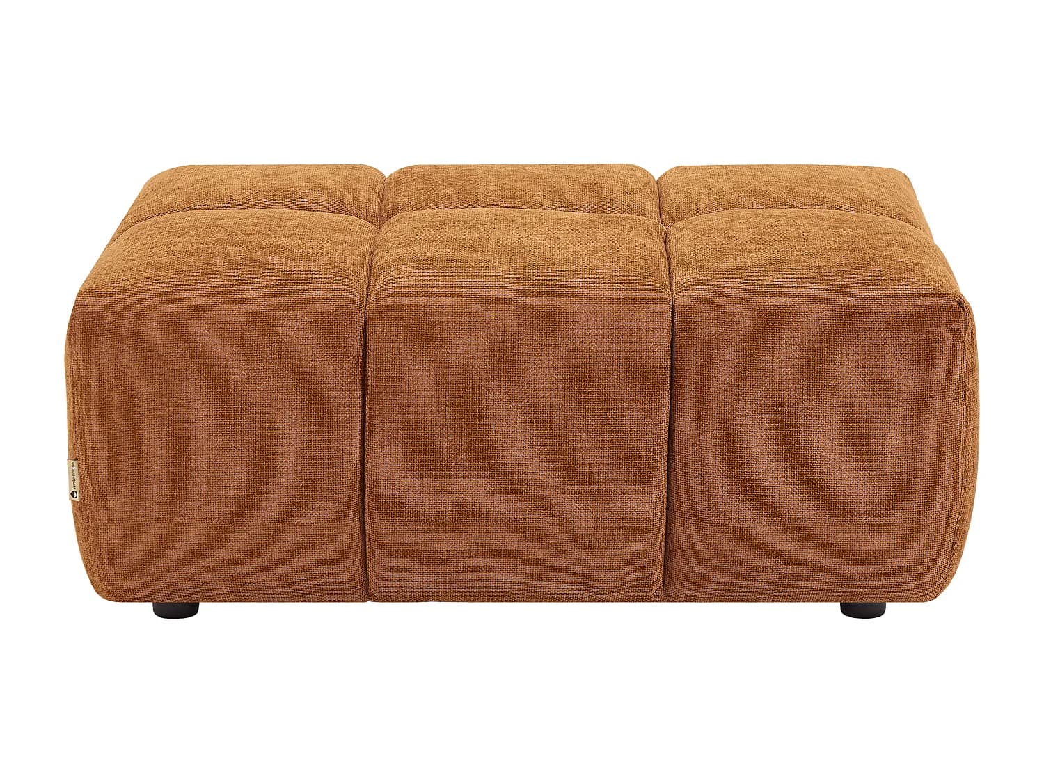 Pouf en tissu texturé terracotta APOLIU
