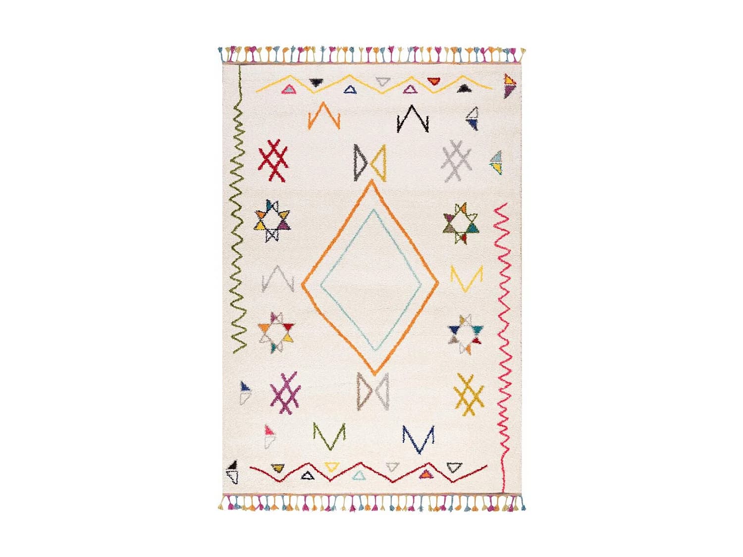 Tapis berbère tissé motif ethnic LYN5 JADIDA