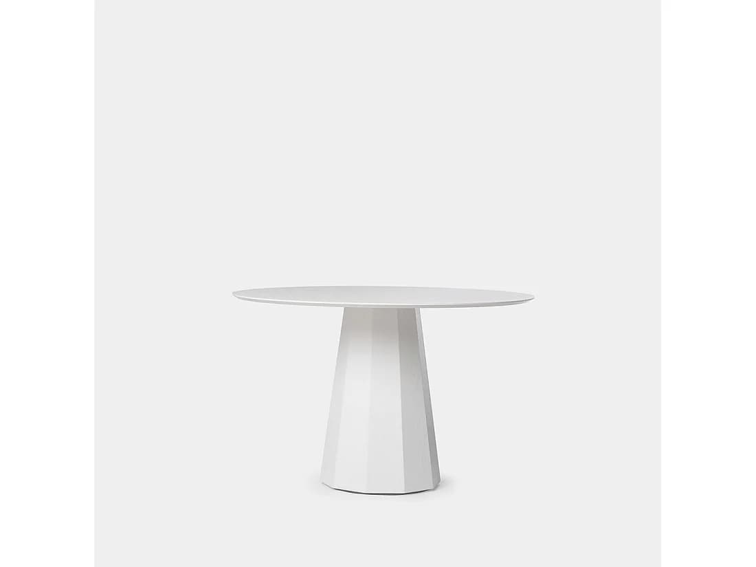 Table fixe en laqué blanc 120x76 cm-Olivier