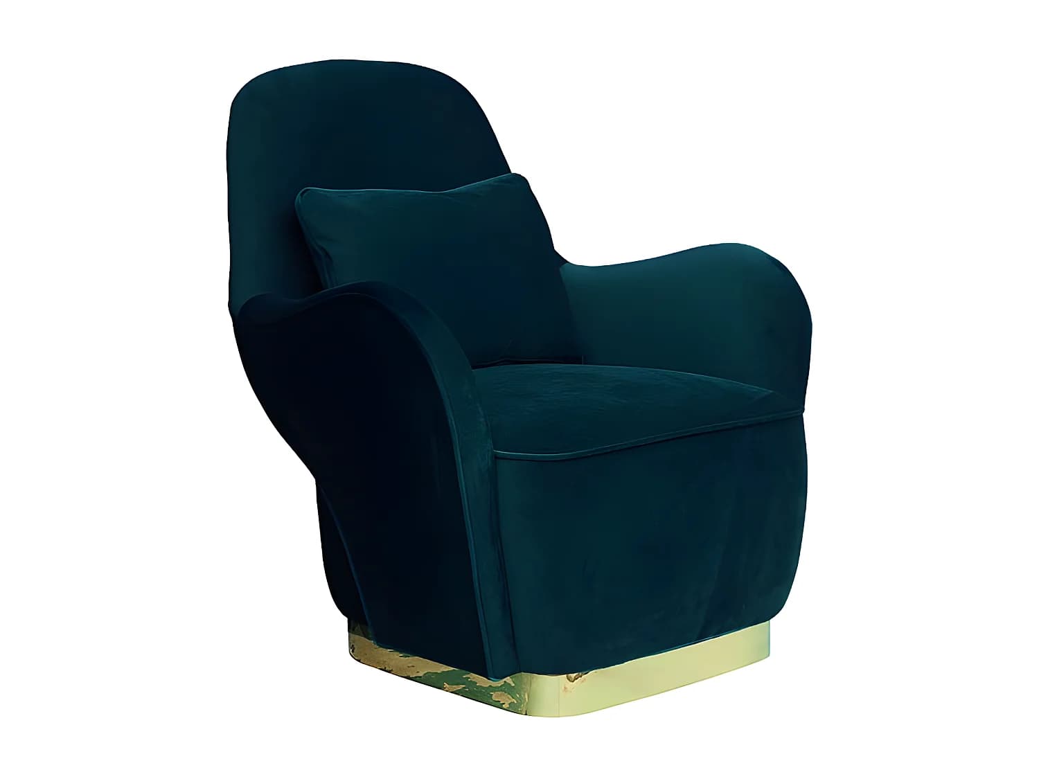 Fauteuil en velours MALINA - Bleu/Vert Velours bleu