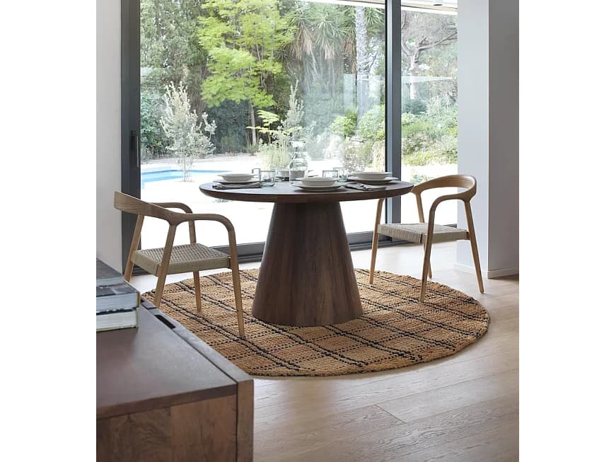 Table en bois massif jambul brun