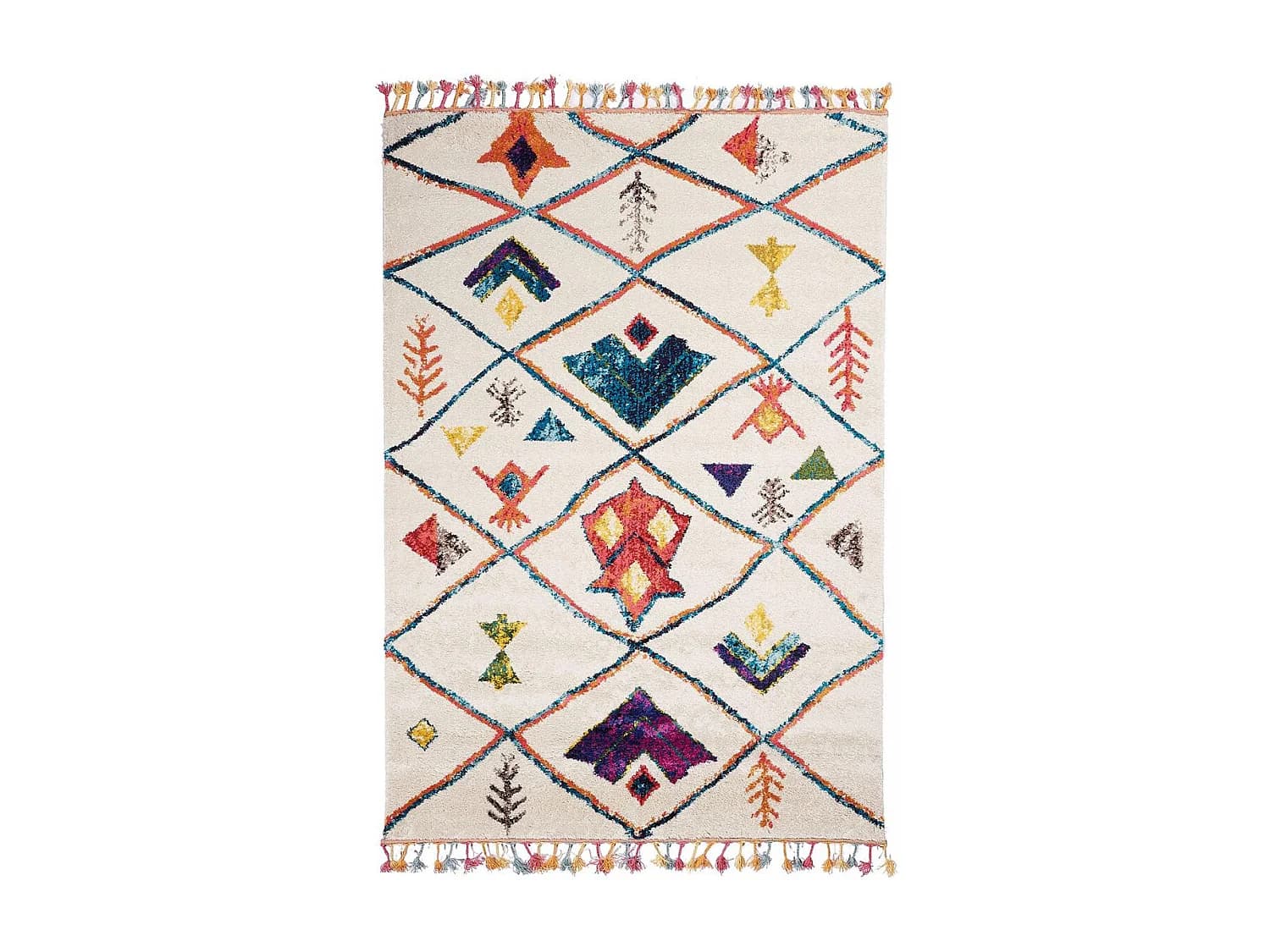 Tapis berbère tissé motifs tribaux LYN5 OURIKA C