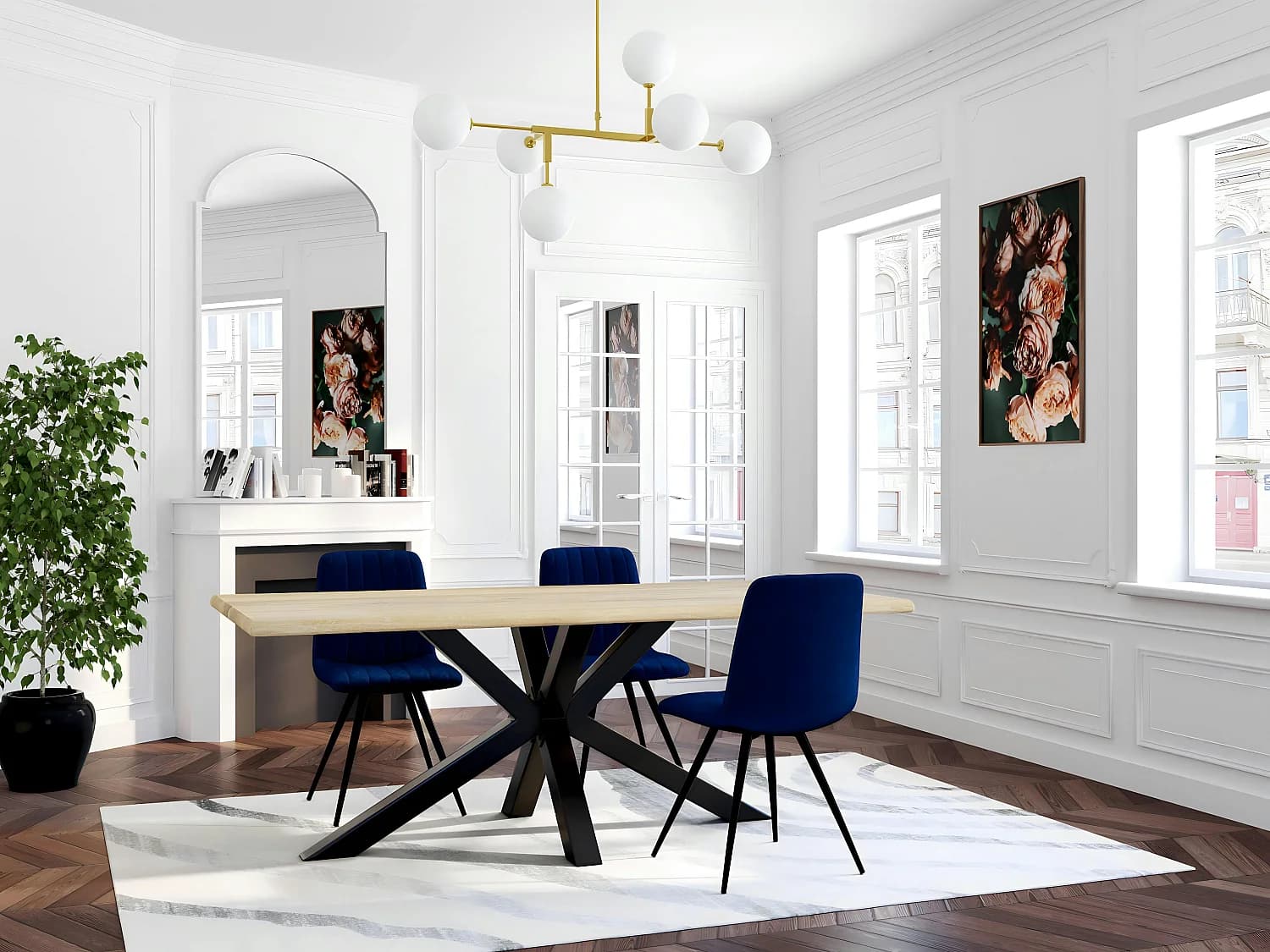 Table extensible en chêne blanc bords naturels 200 cm ETNA