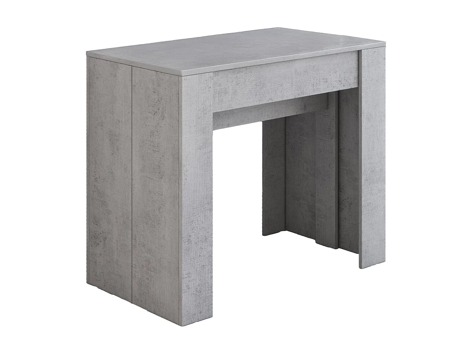Table console à rallonge Alberique, Table avec rallonges, Console polyvalente, Table à manger extensible jusqu'à 10 places, 90/237x51h78 cm, Ciment