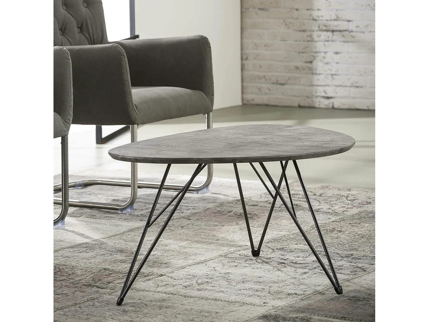 Table d'appoint grise effet béton GM HELSINKI