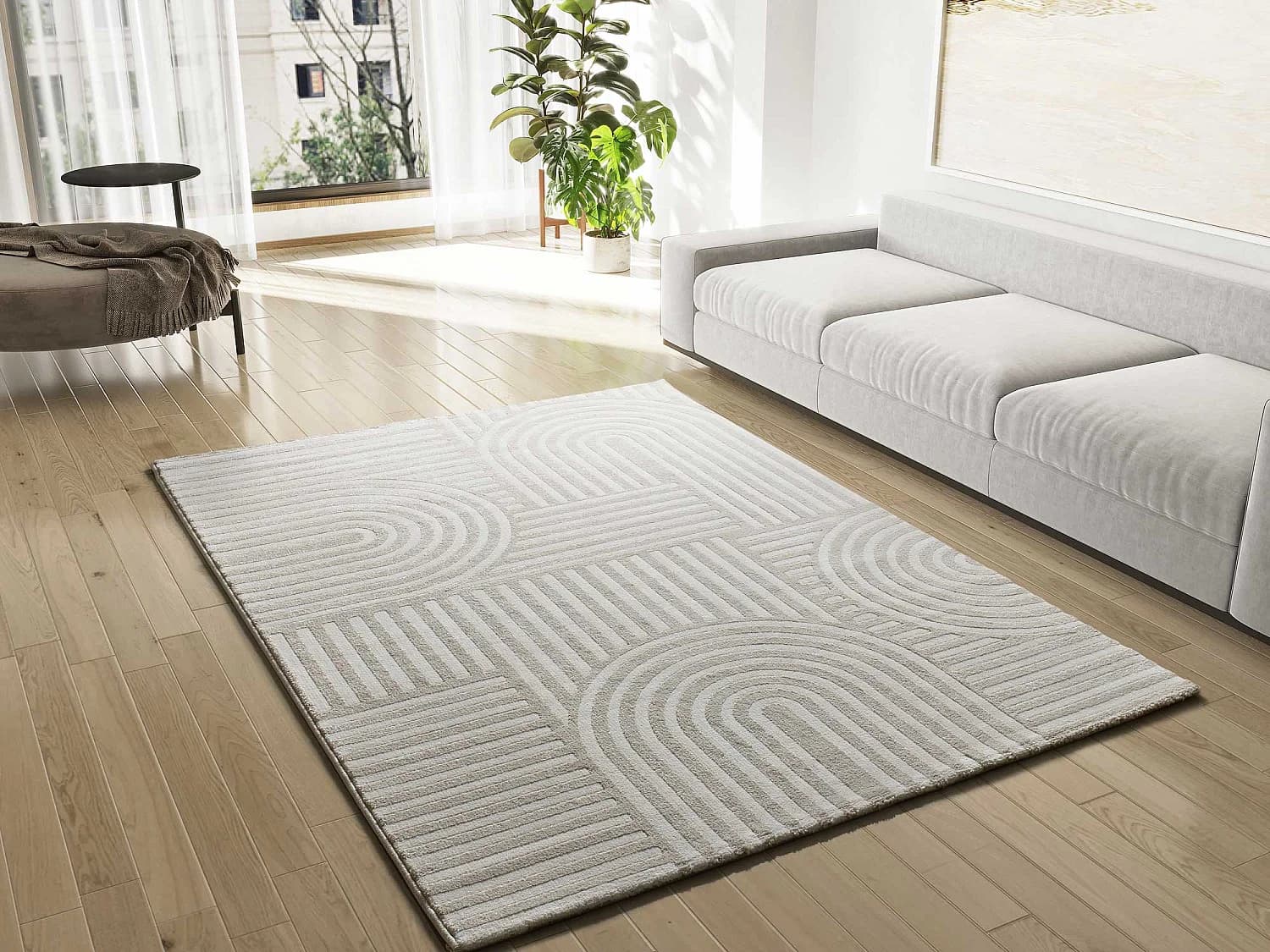 Tapis intérieur - scandinave - blanc - 160 x 230 cm - ZEN
