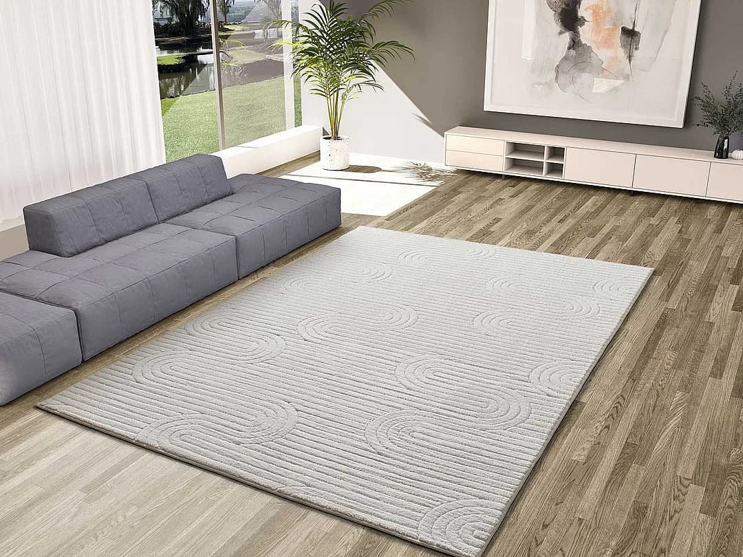 Tapis intérieur - géometrique avec relief - crème - 200 x 290 cm - ESTILO