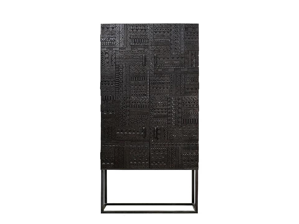 Armoire en bois de manguier 90 cm, style ethnique - 176 x 90 x 40
