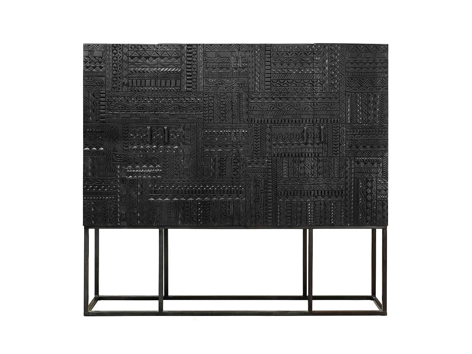 Armoire en bois de manguier 180 cm, style ethnique - 160 x 180 x 40