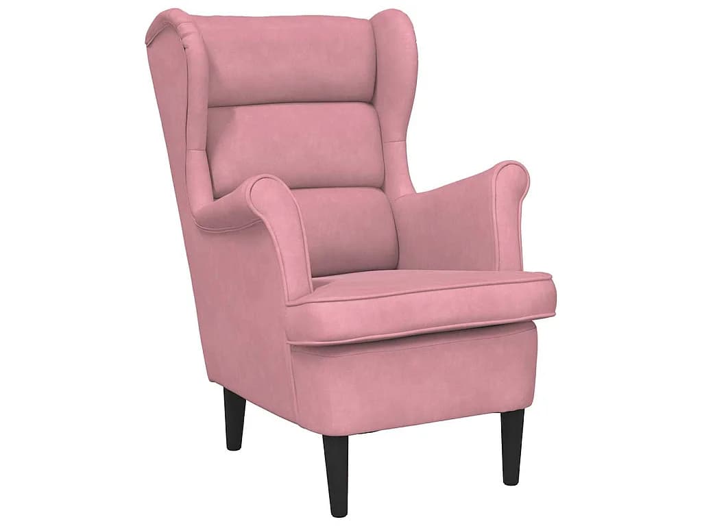 Fauteuil rose velours